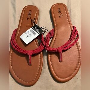 Rue21 Women's Vibrant Red Braided Sandals